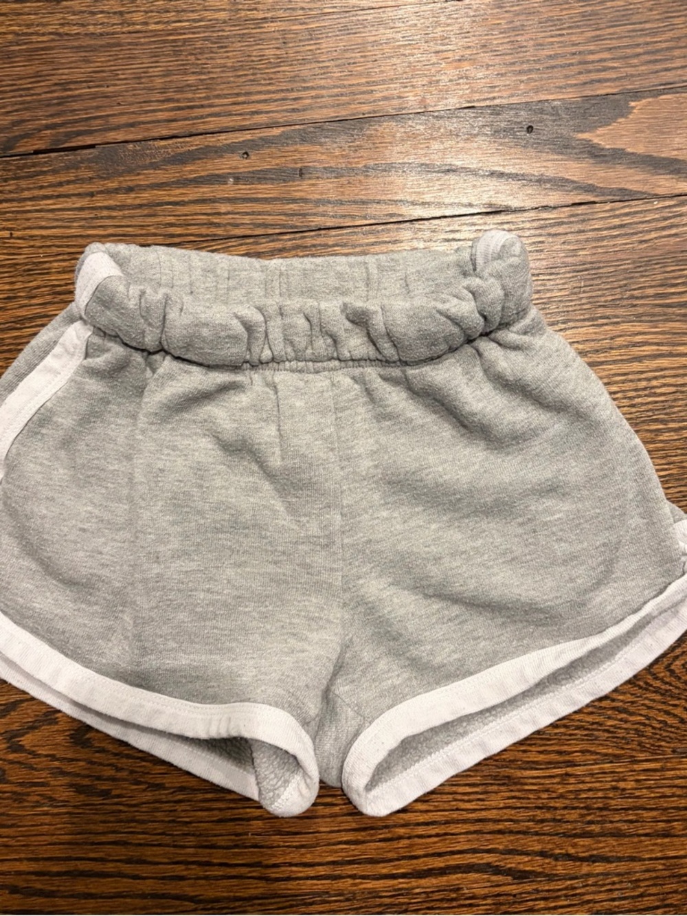 Katie J NYC Gray with White Trim Kids Athletic Shorts